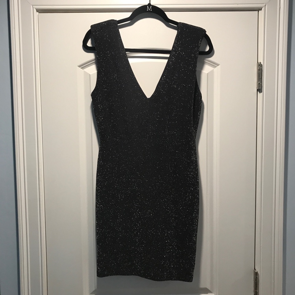 Black & Silver Sparkle Mini Dress